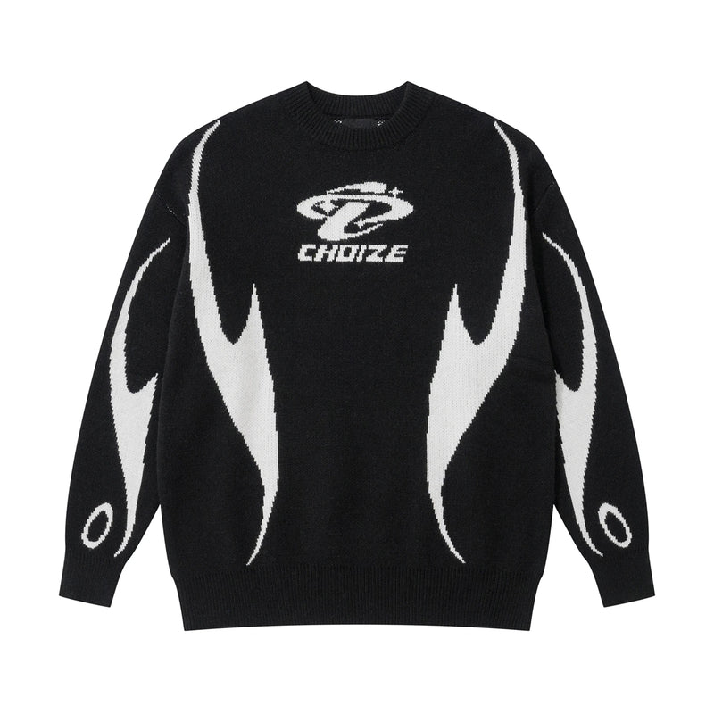 mens racing style sweater knitted pullovers casual long sleeve loose o neck harajuku sweaters streetwear unisex jumpers knitwear - soft fleece-lined outerwear, anime inspired graphic hoodie, vintage look oversized hoodie