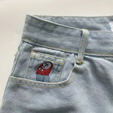 big boy denim y2k embroidery golf trap wang jeans men women streetwear baggy jeans pants leisure simple straight cargo trousers unique cargo style 4061
