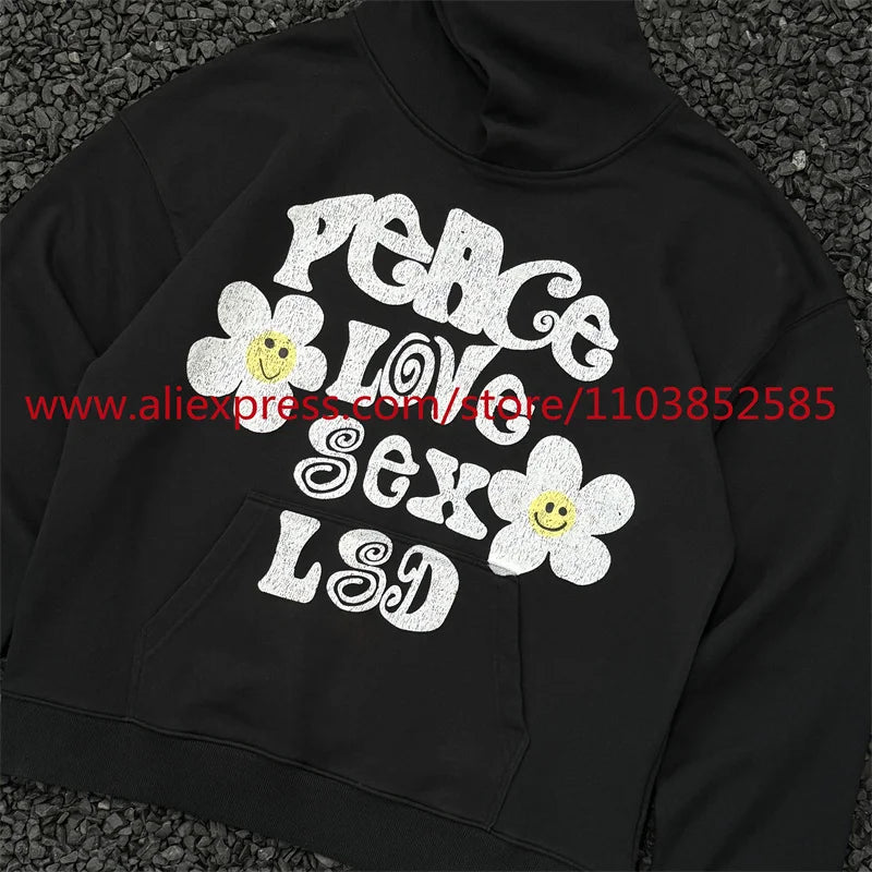2024 New Autumn Winter Vintage Long Sleeved Hoodie American Heavyweigh