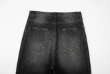 retro black blue straight oversized washed torn jeans solid color ripped jeans baggy hip hop destroyed men wide leg jeans pant unique jeans style 4825