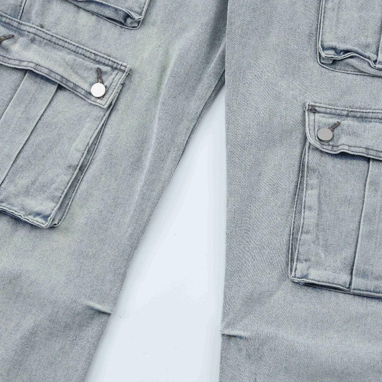 2024 multi pocket jeans vintage mens harajuku cargo denim pants retro hip hop straight loose jean pants utility cargo pants