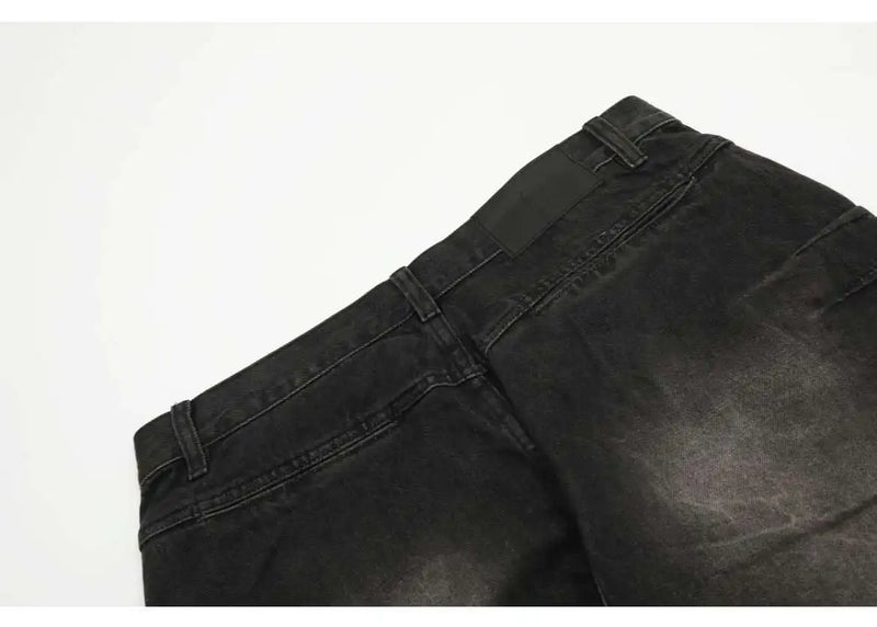 hip hop american trend retro straight leg washed denim jeans spring and autumn high street couple loose wide leg casual pants unique jeans style 622