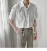 2023 Summer New Fashion Simple Style Loose Short-sleeved Fashion Shirts Men Tops Trendy All-match Short-sleeved BoutiqueClothing