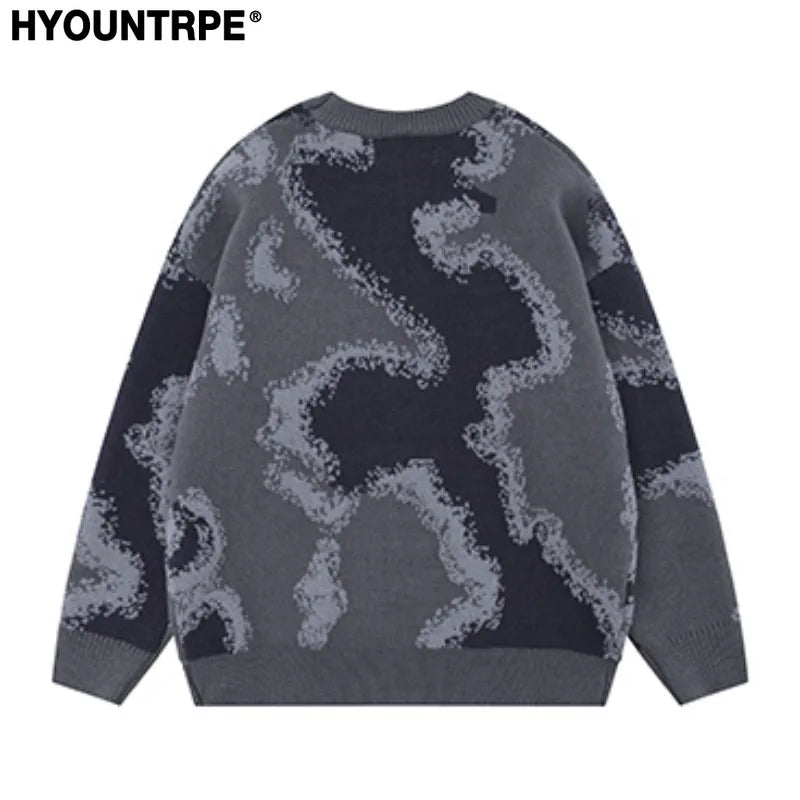 fashion contrast color knitted sweater unisex harajuku sweater casual letters pullover streetwear loose sweaters jumper knitwear urban wear with bold artwork, streetwear fashion hoodie, high quality cotton pullover