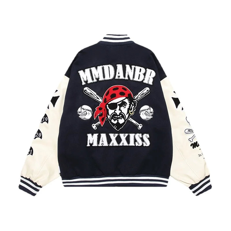mens bomber baseball jacket coats casual patchwork pu leather single buttons fashion embroidery streetwear hip hop loose jack - variant style 8ba2e6 for streetwear fashion