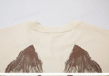 Vaporwave Broken heart – Men Retro T Shirts Rhinestone Wing Washed Short Sleeve T Shi
