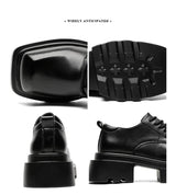 High Street Increase Derby Shoes Men's Streetwear Fashion Thick Sole Platform PU Leather Casual Luxury Designer Shoe