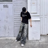 graffiti handdrawn damaged wash baggy jeans for men and women straight streetwear y2k denim trousers pantalones hombre cargos 1 utility cargo pants