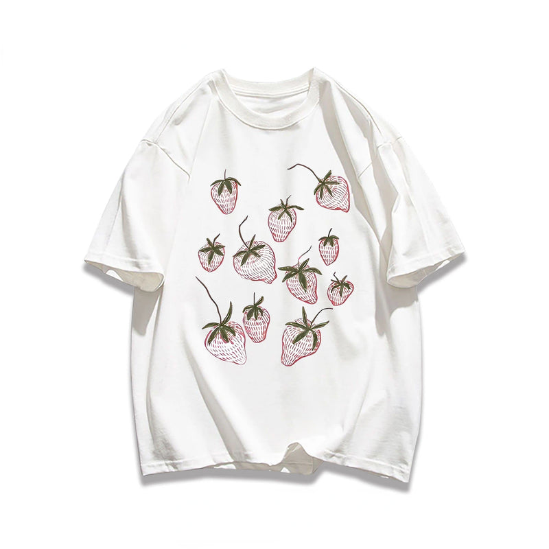 Harajuku Oversized shirt – Korean Street Men And Women Trendy Personality Strawberry Pr