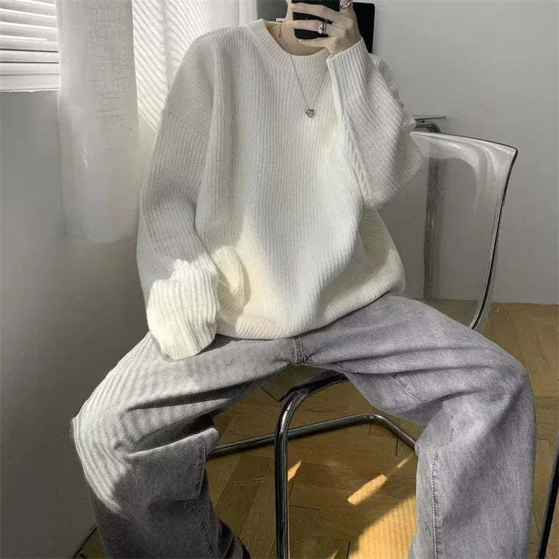minimalist knit hoodie, photo-ready knit, unisex oversized techwear hoodie for men street style
