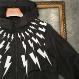 New 2022 Warm Winter Luxury Men thunderbolt Neil Zipper Casual Mess Inside Windbreaker With Hoody Trench Jackets Coat #A457
