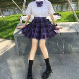 Jk Uniforms Gyaru School Uniform for Girl Student Pleated Skirt Uniform Set Women Short Sleeve Bow Tie Seifuku Japanese Style