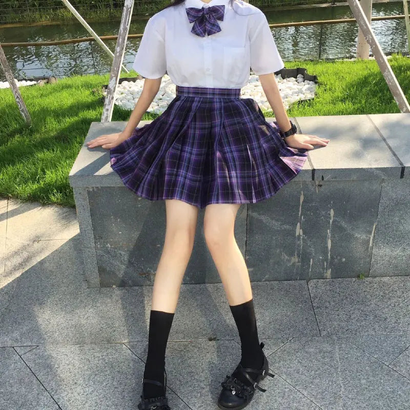 Jk Uniforms Gyaru School Uniform for Girl Student Pleated Skirt Uniform Set Women Short Sleeve Bow Tie Seifuku Japanese Style