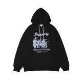 Harajuku angelcore design featuring hip hop hoodie sweatshirt streetwear men vintage cartoon band printed cotton hooded 2023 winter harajuku pullover hoodie black