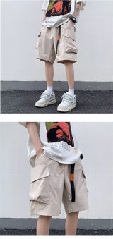 american functional cargo shorts for men 2024 summer multi pockets baggy gym short pants y2k streetwear bermuda shorts hombre unique cargo style 390