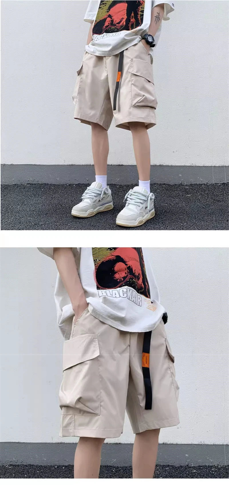 american functional cargo shorts for men 2024 summer multi pockets baggy gym short pants y2k streetwear bermuda shorts hombre unique cargo style 390