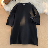Gothic Oversized shirt – Korean Style Solid Color Short Sleeved Men Summer Japanese S