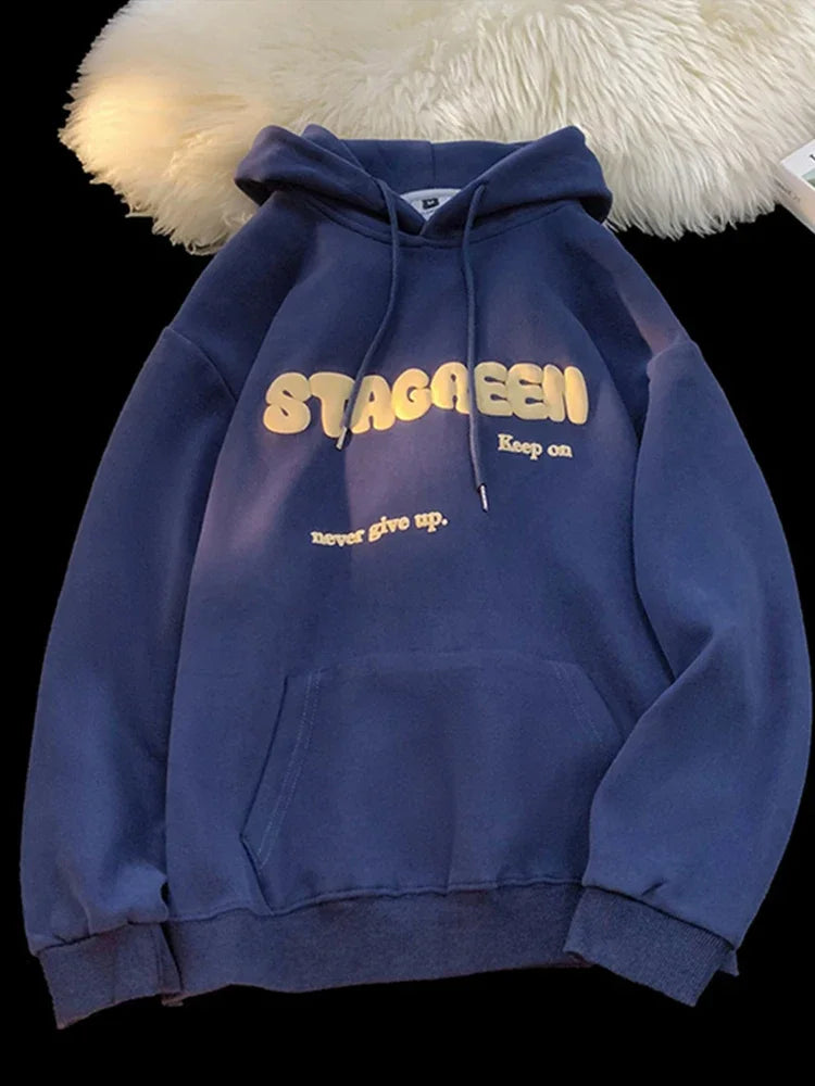 2024 New Letter Printed Hoodies For Men and Women Autumn Y2K Streetwear Hooded Sweatshirts Fleece Vintage Fashion Pocket Hoody