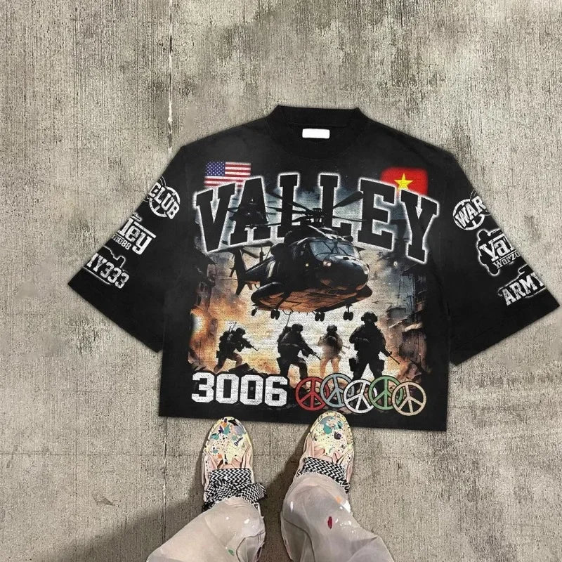 Sadcore Aesthetic print tee – European And American New High Street Fashion Brand Short Sl