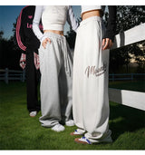 american fashion letter hip hop wide leg pants mens y2k streetwear baggy straight pantalones hombre new gym sports trousers unique default style 524