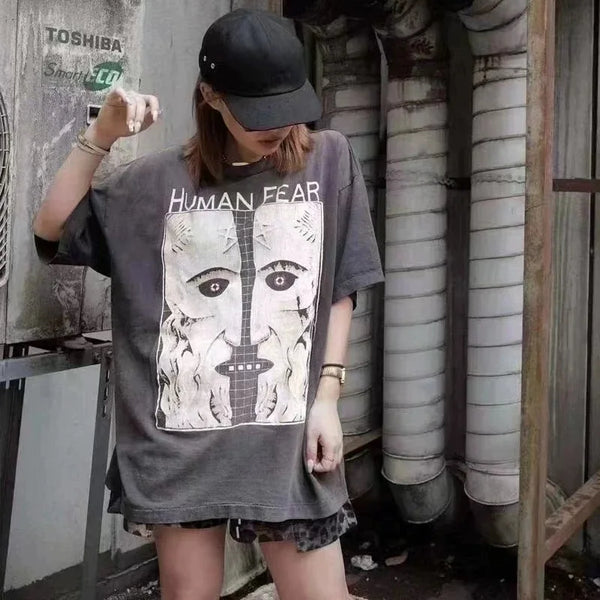 Grunge Graphic tee – New Hotselling Vintage Retro High Street Style 90S Loose Cas