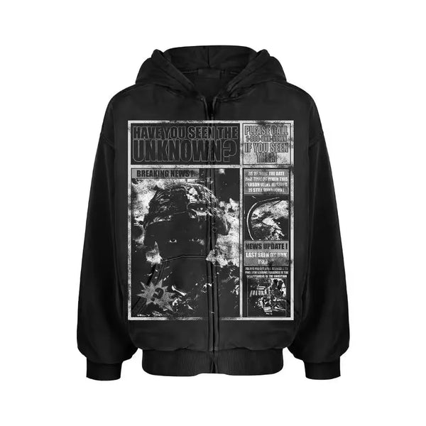 Y2k Pullover Hoodie Winter Sweatshirt Long Sleeved Tops Vintage Hip-Hop Streetwear Cartoon Printed Clothes School Outfit Ootd