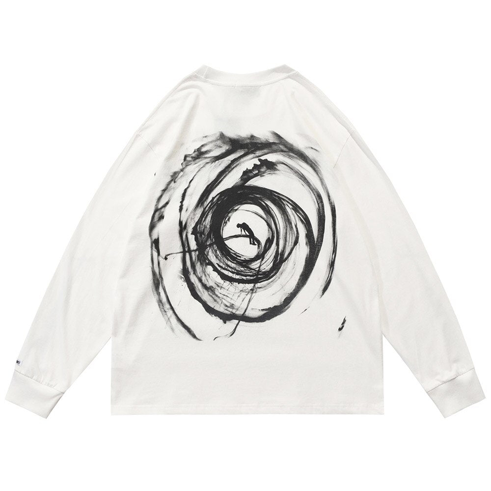 "Swirl" Unisex Men Women Streetwear Graphic Sweatshirt Daulet Apparel