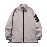 Outdoor Mens Charge Jacket Retro Loose Stand Collar Waterproof Tooling