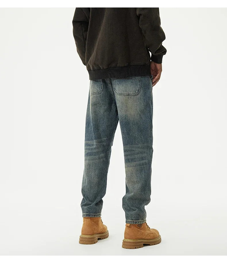 men streetwear fashion loose casual plus size denim harem jeans pant cityboy retro splice pocket cargo jeans trousers 40 38 unique cargo style 3203