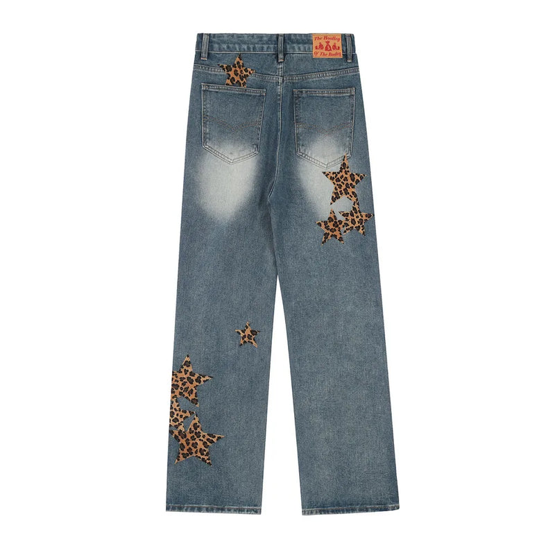 black baggy jeans men star patchwork straight denim pants fashion jeans male streetwear hip hop y2k loose trousers unique jeans style 825