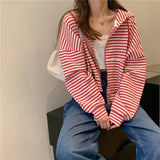 Autumn And Winter New Korean Style Ins Casual Sports Style Striped Hoo