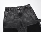 retro washed denim mens jeans pants fashion graffiti patchwork loose biker black jeans streetwear hip hop casual straight pants unique jeans style 5258