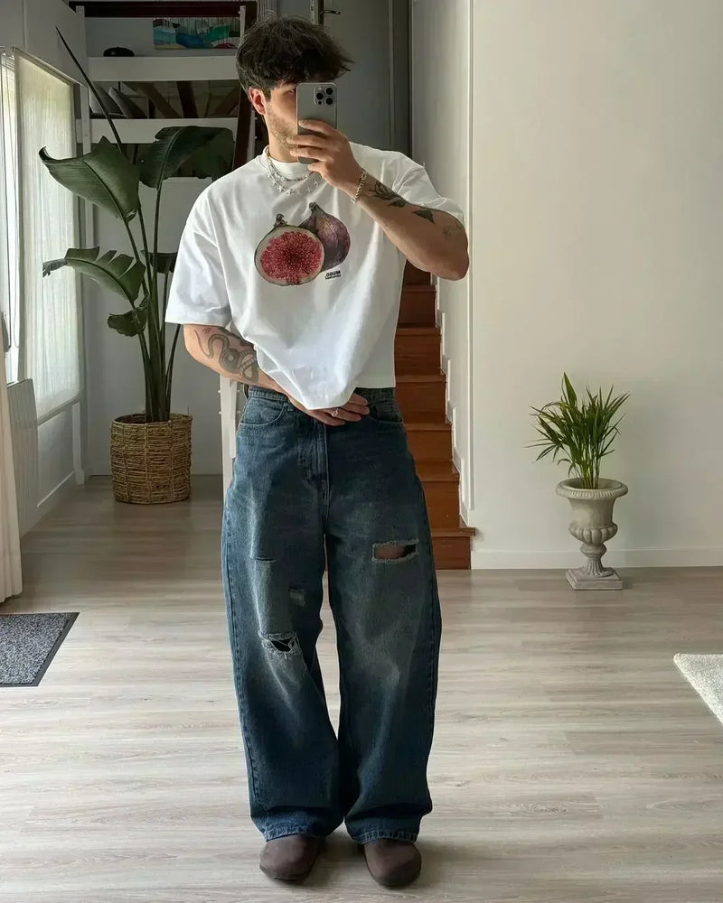 Trapwear T-Shirt – Harajuku Cherry Graphic T Shirts Oversized Summer Casual Y2K – Edgy Streetwear for All Genders