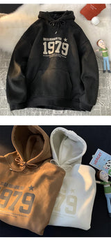 Winter New Korean Men's Hooded Sweatshirt New Niche Ins Harajuku Style Personality Loose Casual Y2K Couple Thickened Jacket Top
