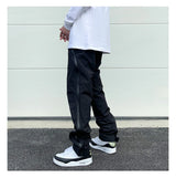 american street wear machine oversized joggers pants rubber side zipper nylon casual pants harajuku mens black track pants unique joggers style 3807