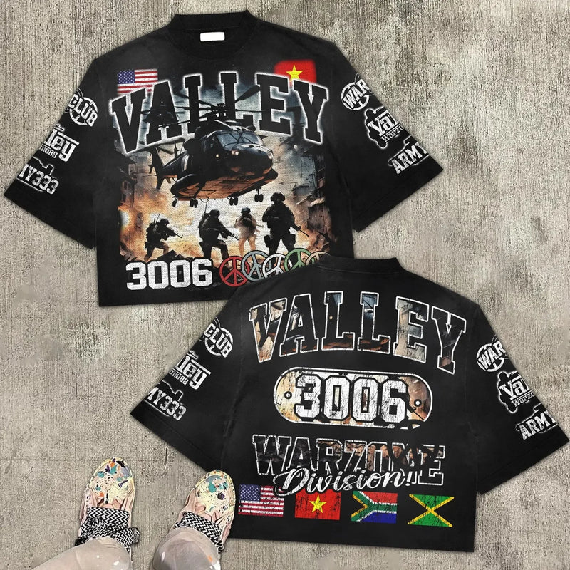 Y2k Oversized shirt – Y2Kstreet Hip Hop Alphabet Pattern Oversized T Shirt Mens Fa
