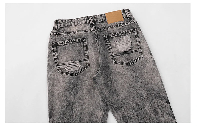 destroy distressed ripped denim jean pants new fashion biker jeans streetwear slim pants jogger y2k mens jeans skinny jeans men unique joggers style 2448