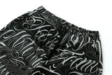 streetwear west coast full print floral over knee shorts for men summer patchwork wide leg baggy five points pants oversized unique shorts style 3614