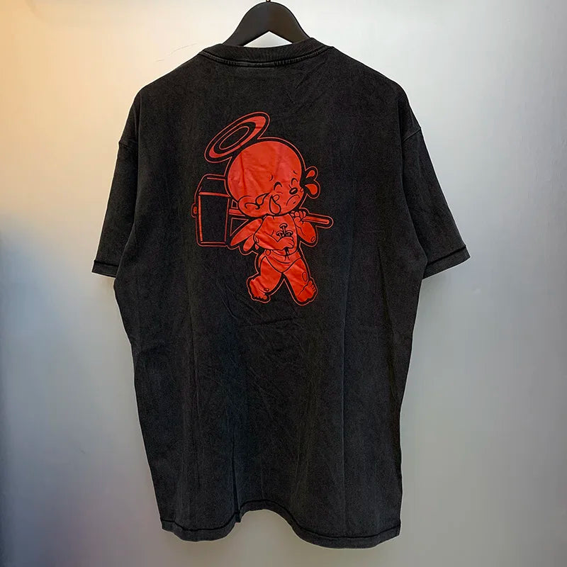 Sadcore T-Shirt – 2024Ss Sheep Lion Head Printing T Shirt Michael Men Woman Go – Urban Streetwear for Men & Women