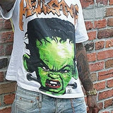 Harajuku Super Large Tshirt New Gothic Green Character Cartoon Pattern Printed Couple High Street y2k Top Gothic Womens Clothing