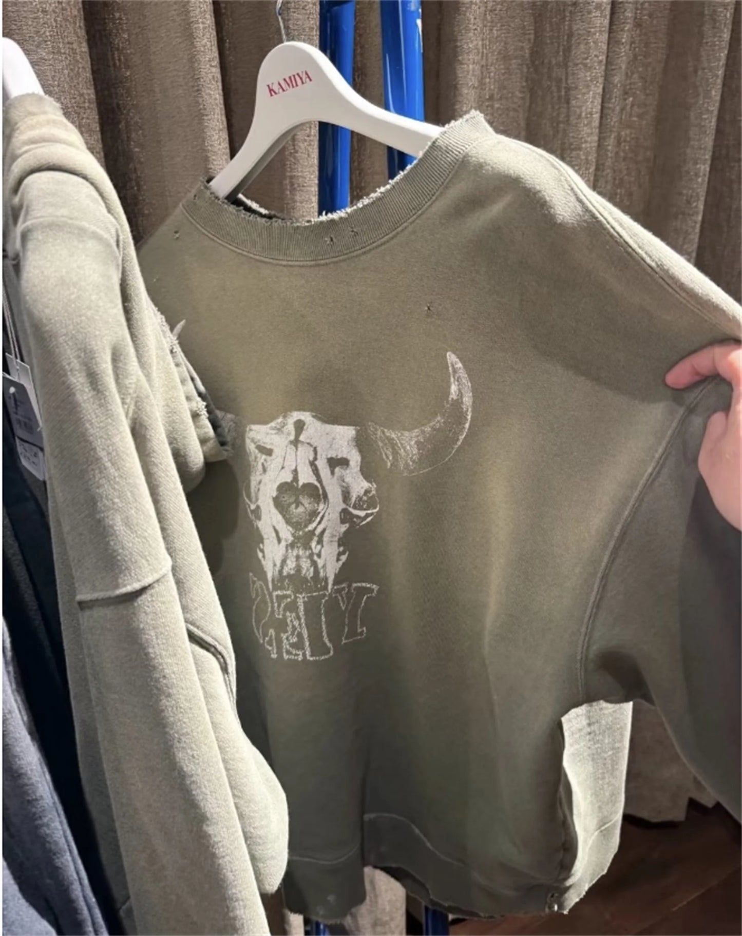 Vintage FW24 Devil print pattern High-Street Cotton Quality round neck pullover long sleeved sweatshirt