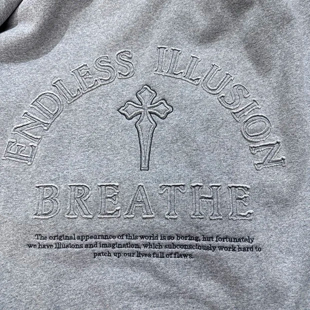 Streetwear hip-hop hoodie with oversized luxury branding