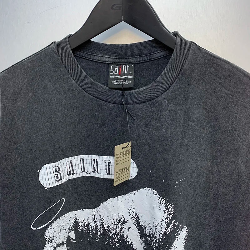 Sadcore T-Shirt – 2024Ss Sheep Lion Head Printing T Shirt Michael Men Woman Go – Urban Streetwear for Men & Women
