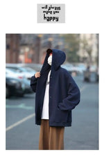 Korean Retro Y2K Waffle Hooded Jacket for Men and Women Ins Harajuku Style Casual Loose Couple Wear Cardigan Sweatshirt
