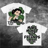 Skater Sticker Tee – Bold Flame Font Graphic Throwback Style