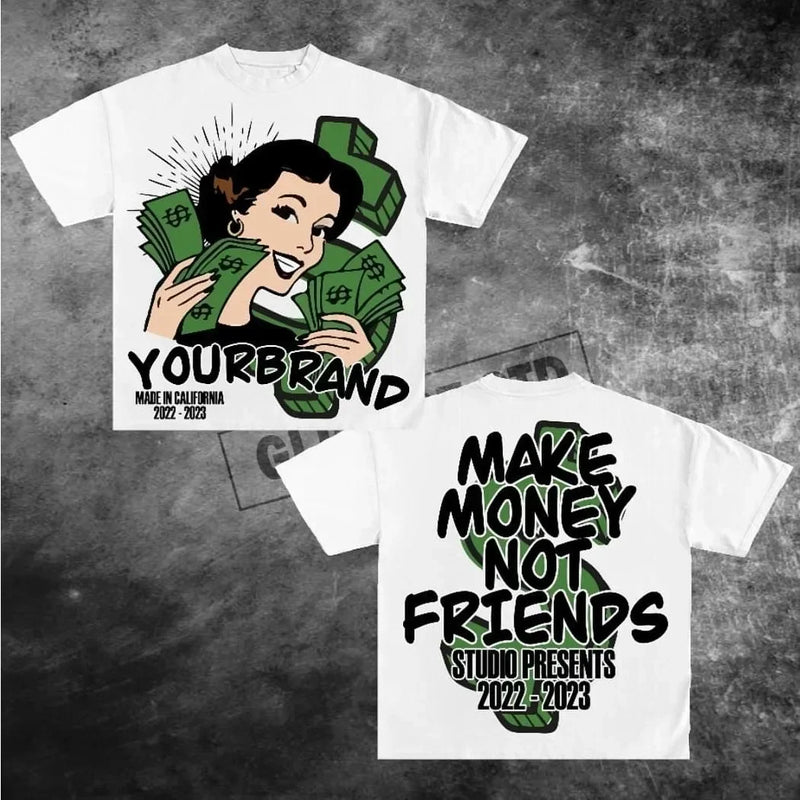 Skater Sticker Tee – Bold Flame Font Graphic Throwback Style