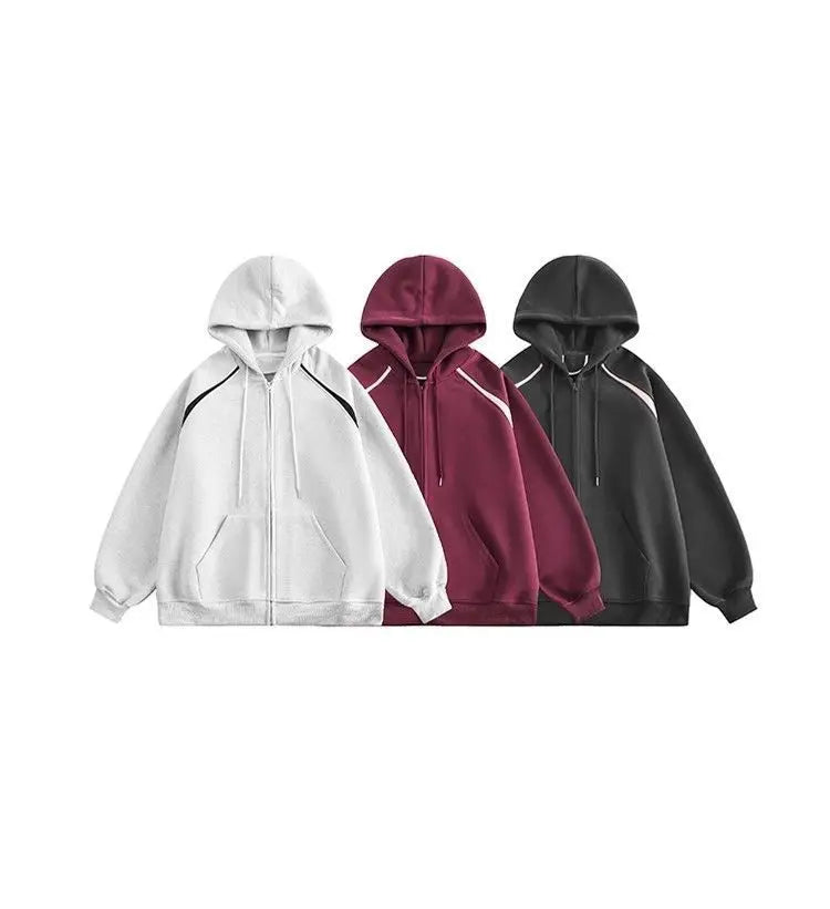 Trendy Cool Korean Hooded Jacket Men Ins Trendy High Street Cardigan Sweatshirt Spring Autumn Y2K