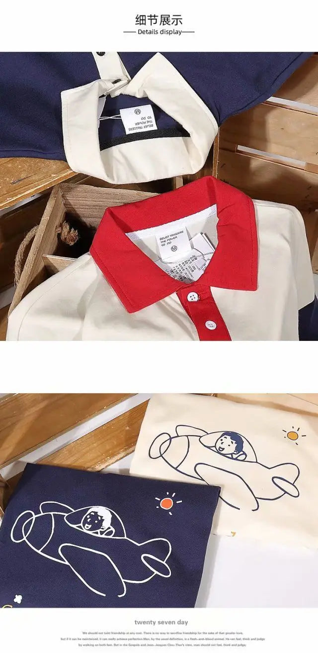 Harajuku Melting smiley – 2024 Summer New Trendy Men And Women Polo Short Sleeved Coup