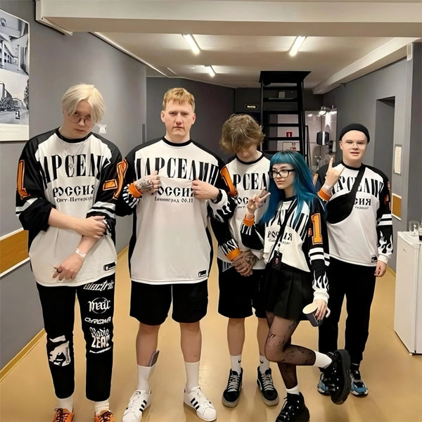 Harajuku Long Sleeved T-shirt Y2K Gothic Fashion Sprout Hip Hop Streetwear Loose Baseball Suit Trendy Top Beautiful Clothing