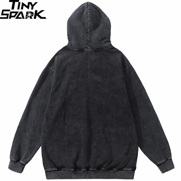 Harajuku aesthetic drop featuring greg kanye double layer heavyweight fit hooded pullover with raw edges sweater grey